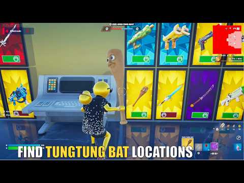 CRAZY RED VS BLUE MAP FORTNITE - FIND TUNGTUNG BAT CODE (LOCATIONS)