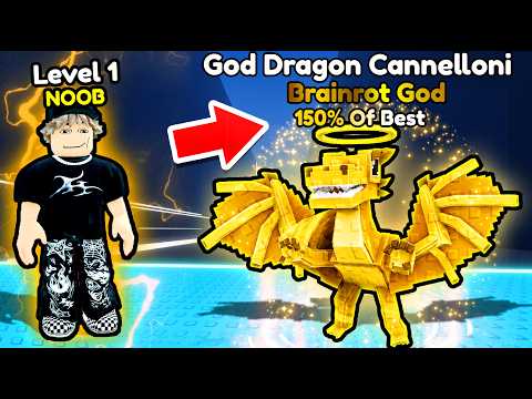 Starting OVER as NOOB with MAX LEVEL GOD Dragon Cannelloni in Be Flash For Brainrots Roblox..