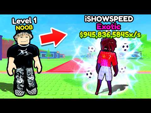 Starting OVER as NOOB with MAX LEVEL ISHOWSPEED in Become a Brainrot Roblox..
