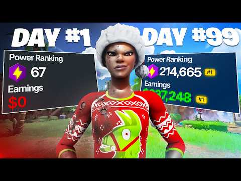 100 Day Competitive Fortnite Progression (Noob To Pro)