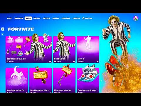 BEETLEJUICE Collab Fortnite showcase!