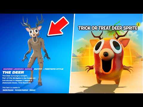 ALL *NEW* FREE REWARDS & TRICK OR TREAT SPRITES Added in Fortnite Update! (The Deer Skin All Codes)