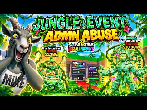 Jungle Event ADMIN ABUSE! I Cooked EVERYTHING! Steal the Brainrot (ALL SECRET CODES!)