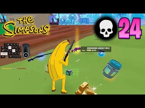 24 Elimination Solo Vs Squads Win "Fortnite Simpsons" Gameplay Full Game