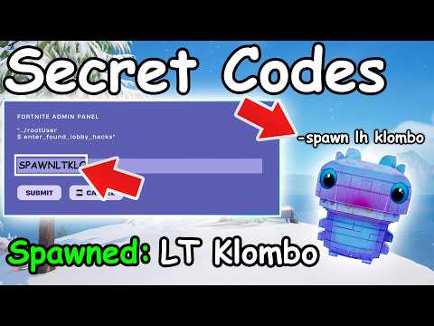 SPAWN LOOT HACKER KLOMBO SPRITE ADMIN CODES in FORTNITE SEASON 4 SPRITE CODES! (New Secret Codes)