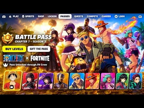 REVEAL BATTLE PASS SEASON 5 CHAPTER 7 FORTNITE NEXT SEASON BATTLE PASS FORTNITE ONE PIECE BATTLE PAS