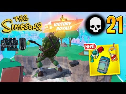 21 Elimination Solo Vs Squads Win "Fortnite Simpsons" Gameplay Full Game