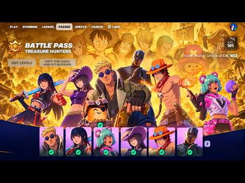 FORTNITE TREASURE HUNTERS Battle Pass Skins, One Piece Release Dates, New Map & Trailers