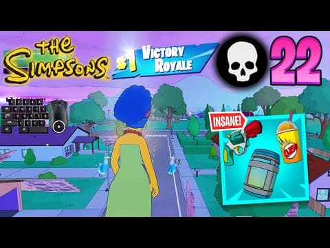 22 Elimination Solo Vs Squads Win "Fortnite Simpsons" Gameplay Full Game
