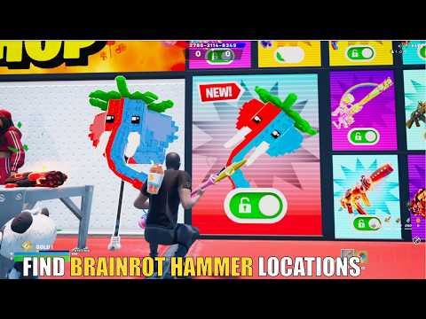 SUPER RED VS BLUE TYPICAL GAMER FORTNITE - FIND BRAINROT HAMMER LOCATIONS