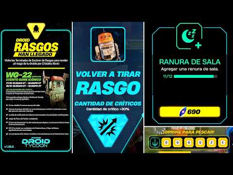 NUEVA ACTUALIZACIÓN DE DROID TYCOON v1.35 | RASGOS DE DROIDES, ESPACIOS DE SALA y MÁS