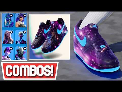 *NEW* BEST NIKE AIR FORCE 1 'GALAXY' KICKS COMBOS! | Fortnite