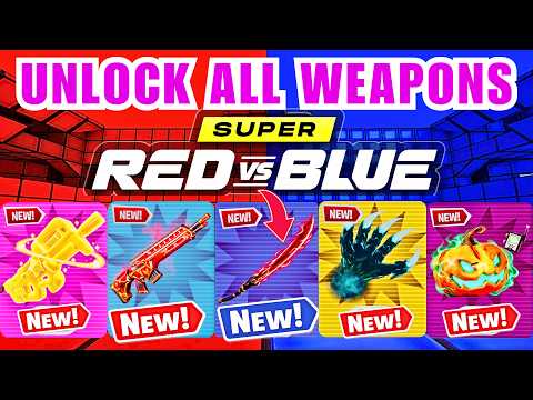 UNLOCK ALL WEAPONS SUPER RED VS BLUE TYPICAL GAMER FORTNITE - (SUPREME BLADE LOCATIONS) PART 16)