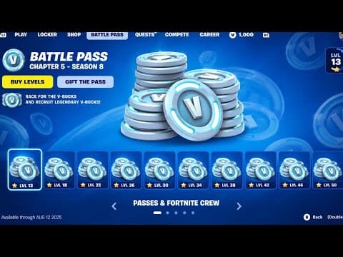 HOW MANY V-BUCKS will we GET in THE BATTLE PASS? NEXT SEASON 5 CHAPTER 7 TREASURE HUNTERS