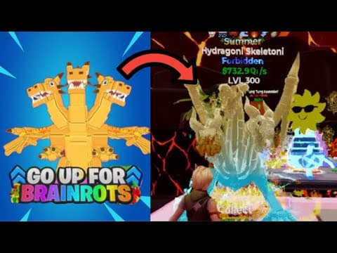 HOW TO GET NEW HYDRAGONI SKELETONI GO UP FOR BRAINROTS FORTNITE FORBIDDEN HYDRA DRAGON CANELONI CLIP