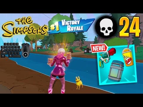 24 Elimination Solo Vs Squads Win "Fortnite Simpsons" Gameplay Full Game