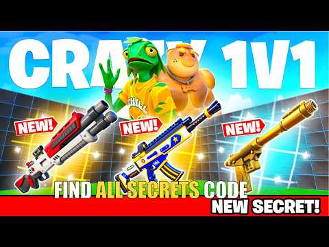 CRAZY 1V1 FFA ALL GUNS & RIDES MAP FORTNITE - ALL SECRETS LOCATIONS (PART 79)