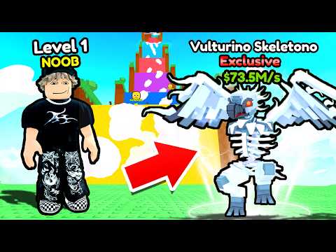 Starting OVER as NOOB with OP SECRET in Jump Clouds For Brainrots Roblox..