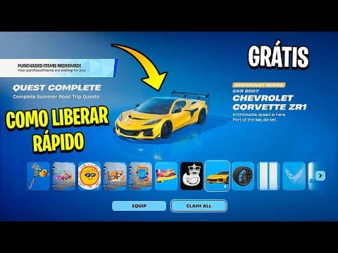 COMO CONSEGUIR RÁPIDO GRÁTIS CARRO "CHEVROLET CORVETTE ZR1" NO FORTNITE