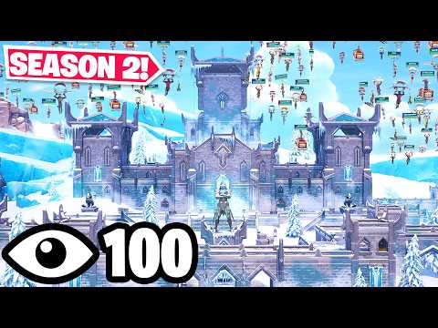 I Got 100 Players To Land At FRIGID FORTRESS in Fortnite! (Season 2 Update)