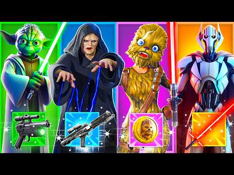 The RANDOM RAINBOW Boss Challenge in Fortnite (General Grievous, Palpatine, Yoda, Darth Vader, Mace)