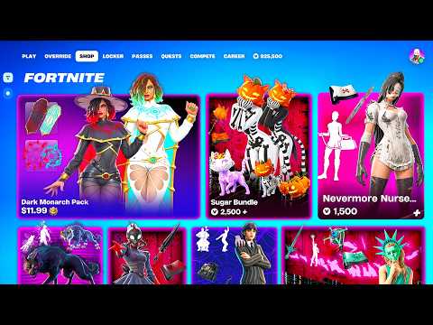 Fortnite EARLY LEAKED SHOPS SHOWCASE (New & Returning, Nurse Bundle, Dark Monarch Pack, Sugar)