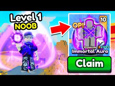 Starting OVER as NOOB with OP IMMORTAL AURA in Lucky Block Rush Roblox..