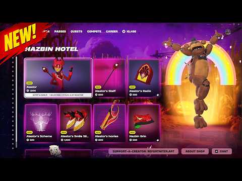 HAZBIN HOTEL FULL BUNDLE SHOWCASE in Fortnite! (All Skins & Emotes)