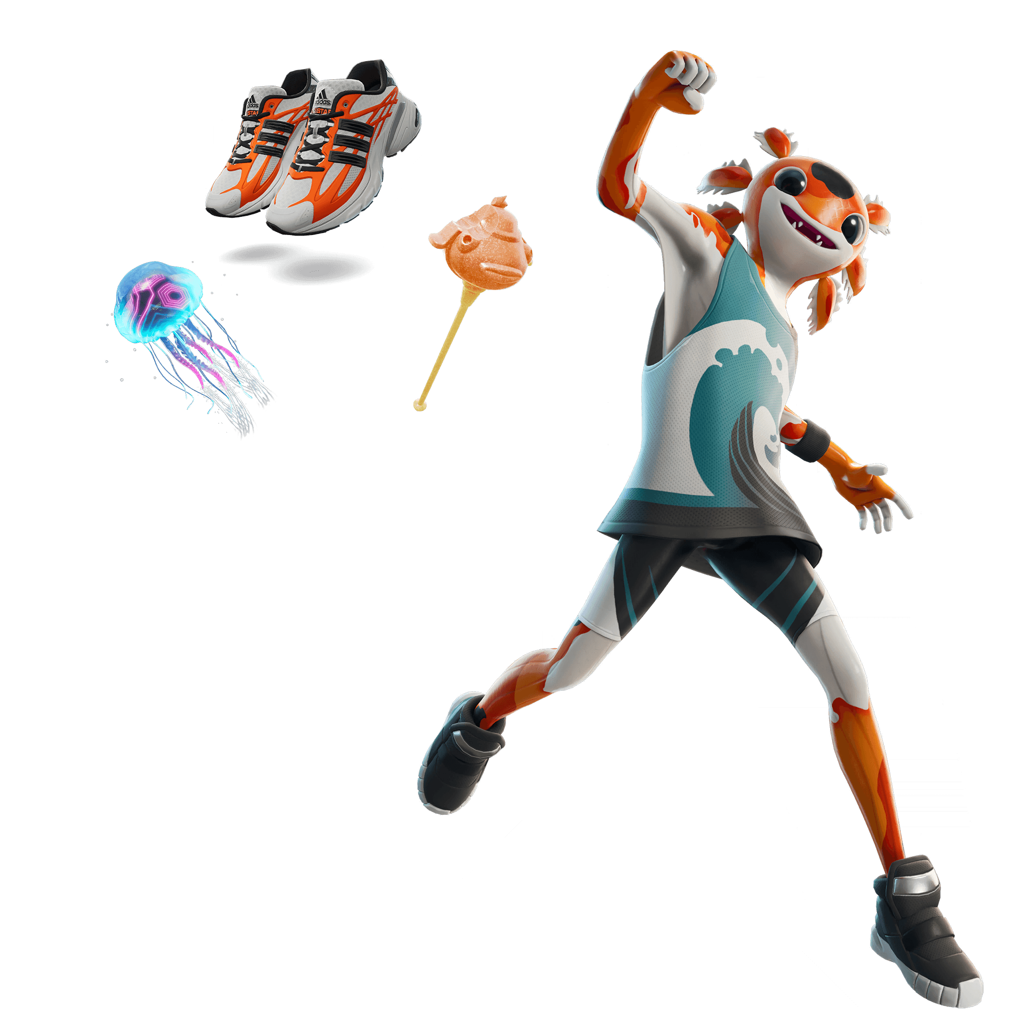 adidas Solar Orange 'Squid' Bundle — Epic Bundles Fortnite cosmetic