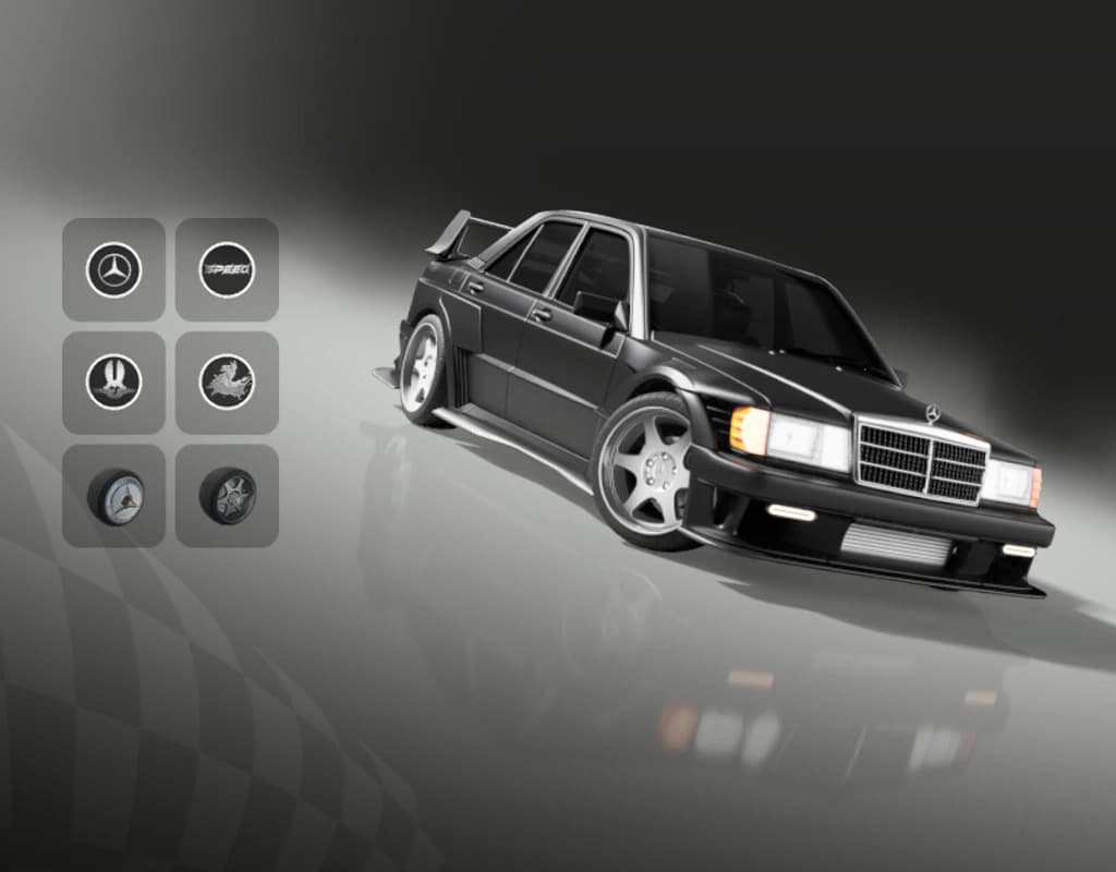 Mercedes-Benz 190E Evo II — Epic Bundles Fortnite cosmetic