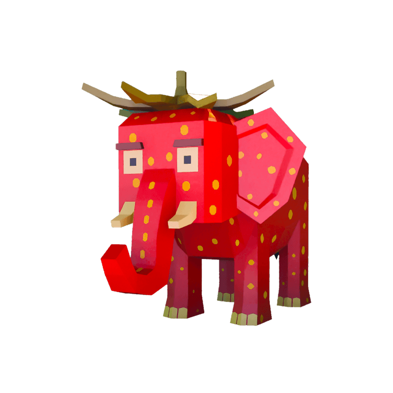 Rainbow Strawberry Elephant