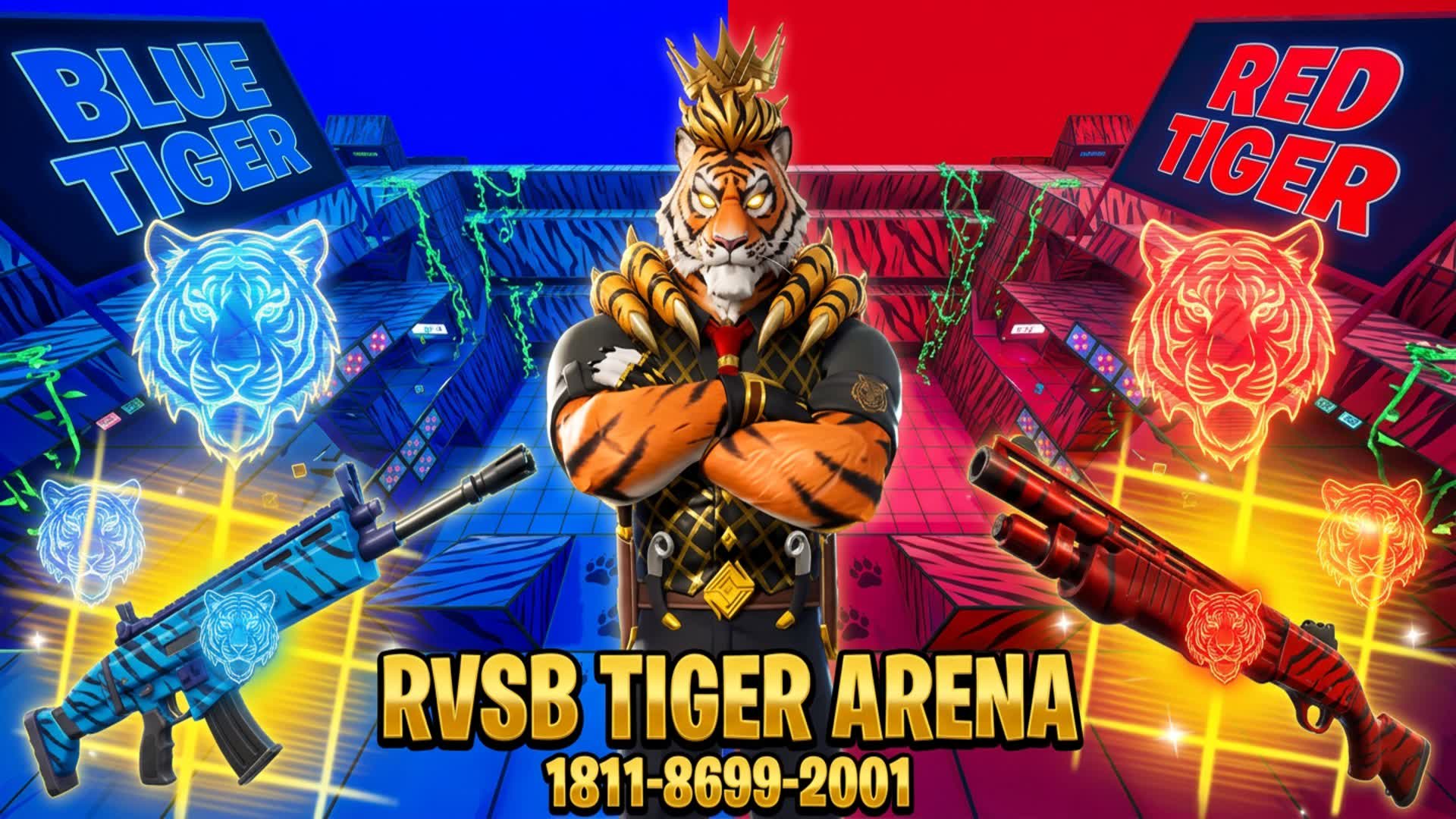 RED VS BLUE ๐ด๐ตTIGER๐ฏ โ Fortnite Creative map