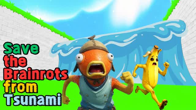 Save the Brainrots from Tsunami — Fortnite Creative map