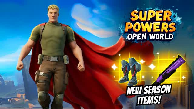 SUPER POWERS OPEN WORLD 🦸 HERO DRIVE — Fortnite Creative map