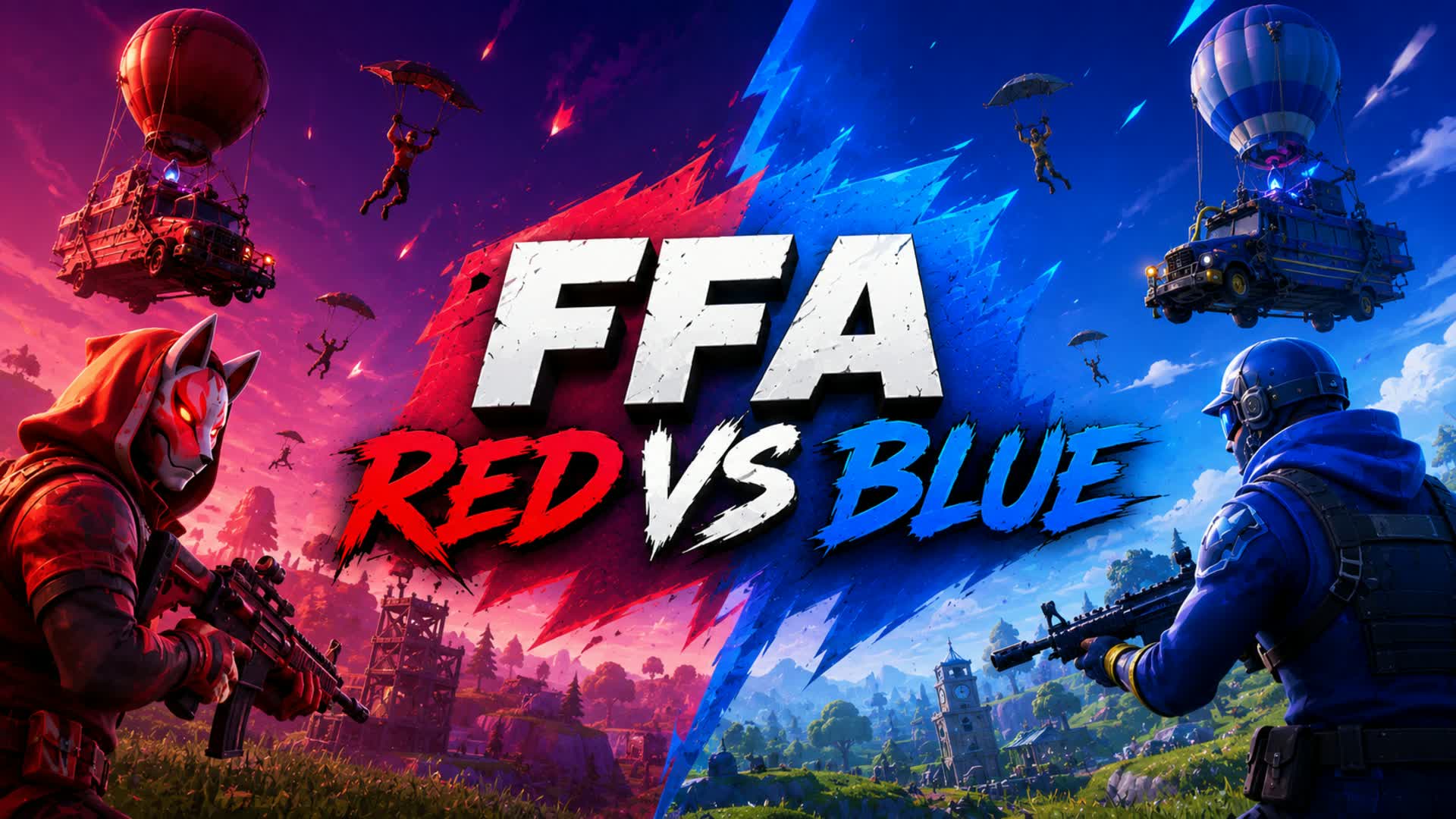 🎮 RED VS BLUE – FFA 🧠⚡ — Fortnite Creative map