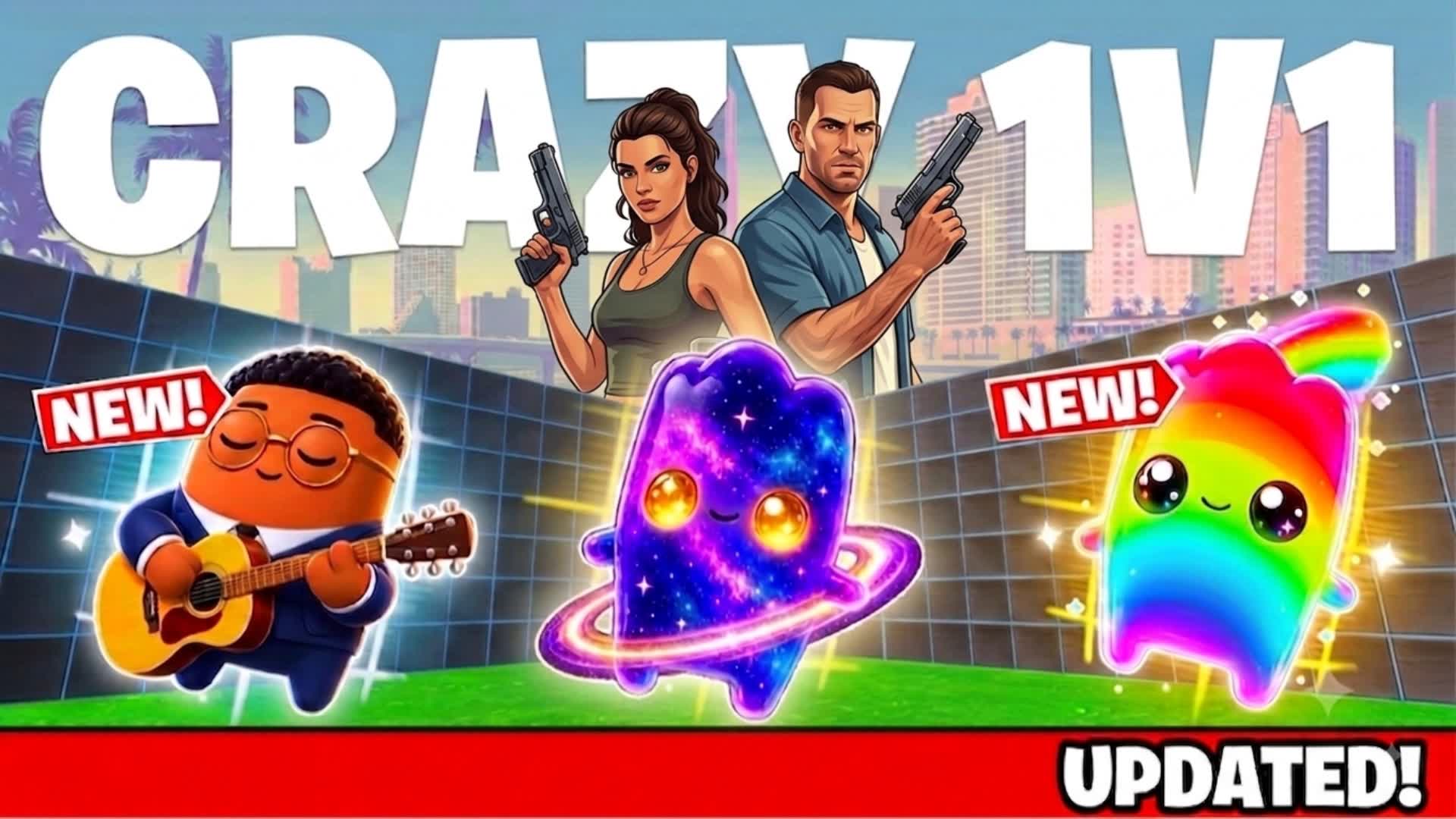 SUPER CRAZY 1V1 FFA - ALL GUNS GTA — Fortnite Creative map
