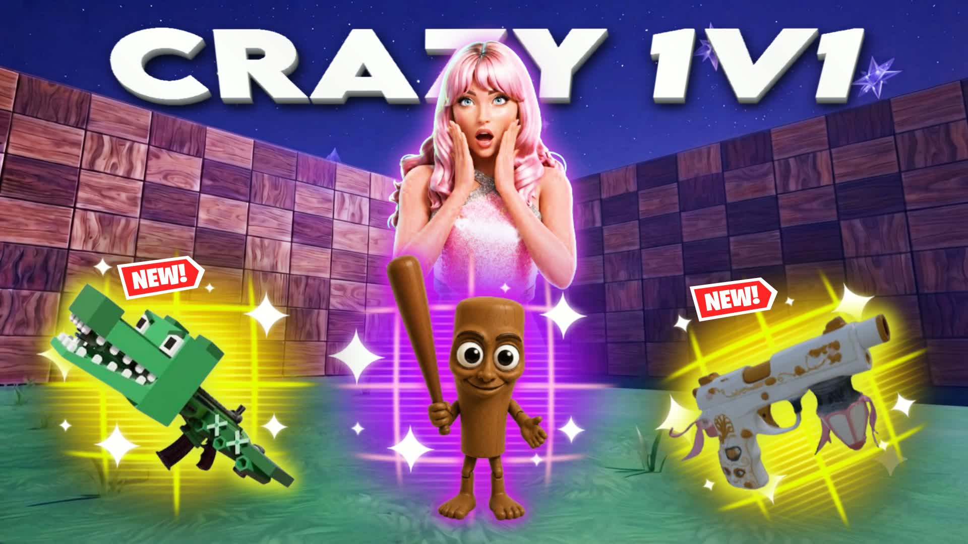 CRAZY 1V1 ALL GUNS & BLUE RIDES โ Fortnite Creative map