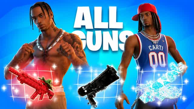 RAPPERS 1V1 ALL GUNS & VEHICLES β Fortnite Creative map