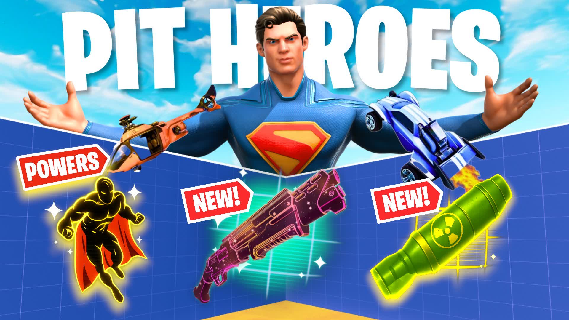 SUPER PIT HEROES - Free For All — Fortnite Creative map