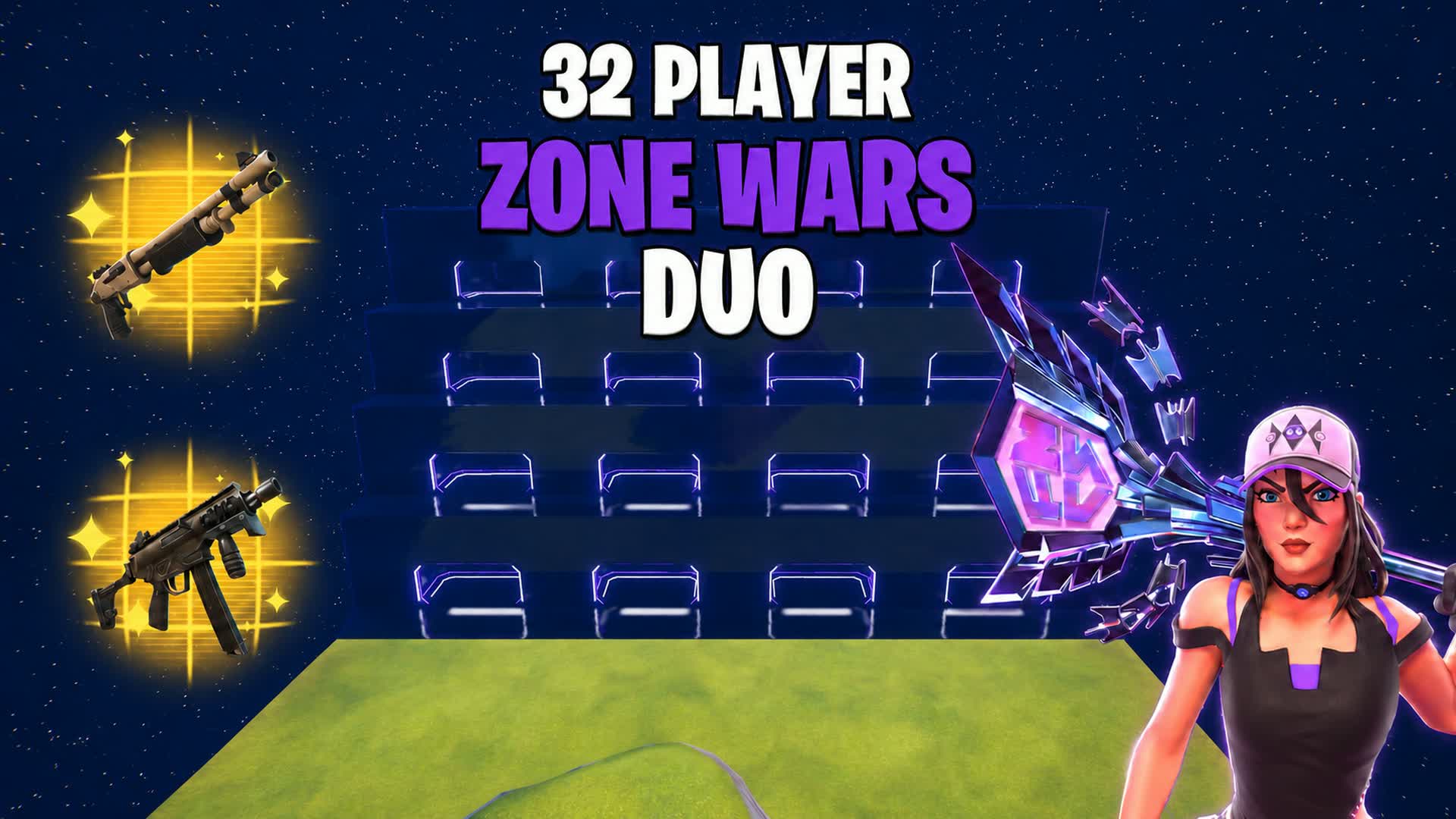 32 Player Duo Zone Wars - Lunaftn — Fortnite Creative map