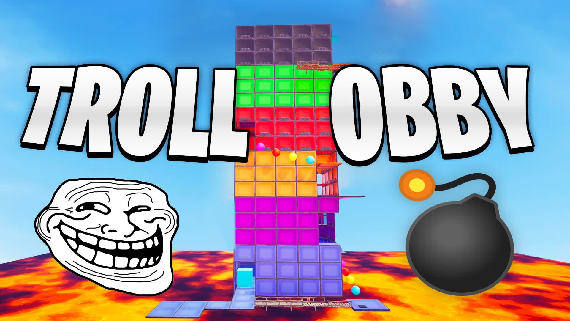 Troll Tower Obby — Fortnite Creative map