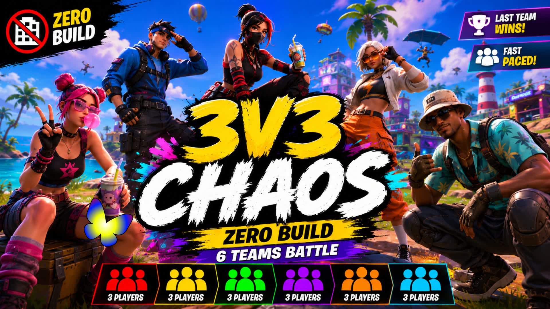CHAOS 3V3 π ZERO BUILD β Fortnite Creative map