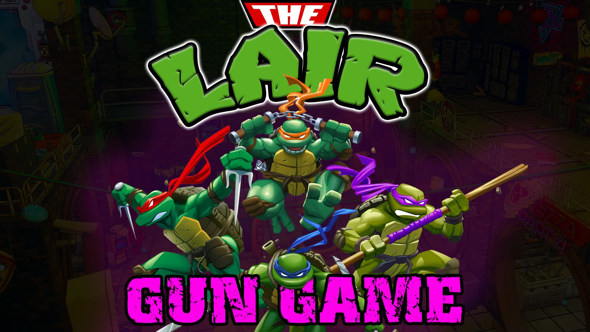 🐢 TMNT The Lair: Gun Game Ninja FFA 🐢 — Fortnite Creative map