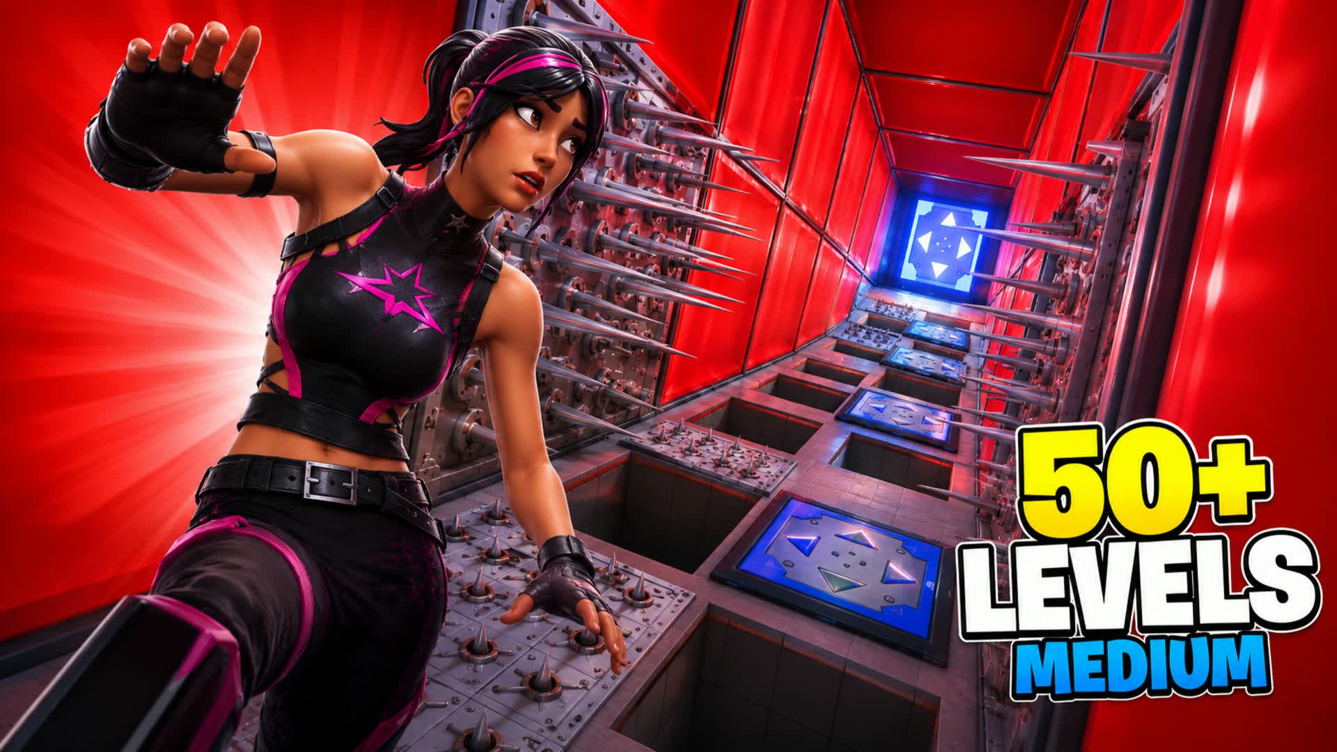 50 levels meduim Deathrun — Fortnite Creative map