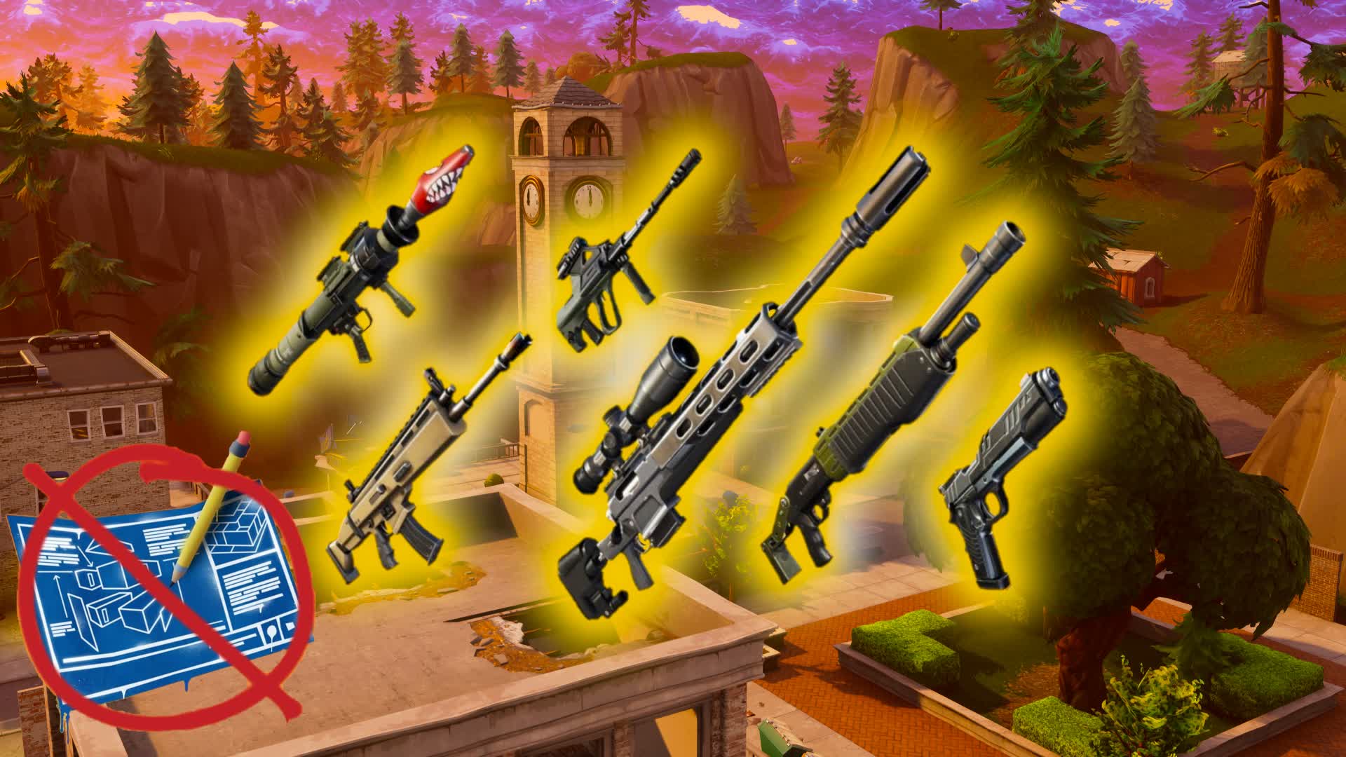 Tilted Towers No Build Free For All — Fortnite Creative map