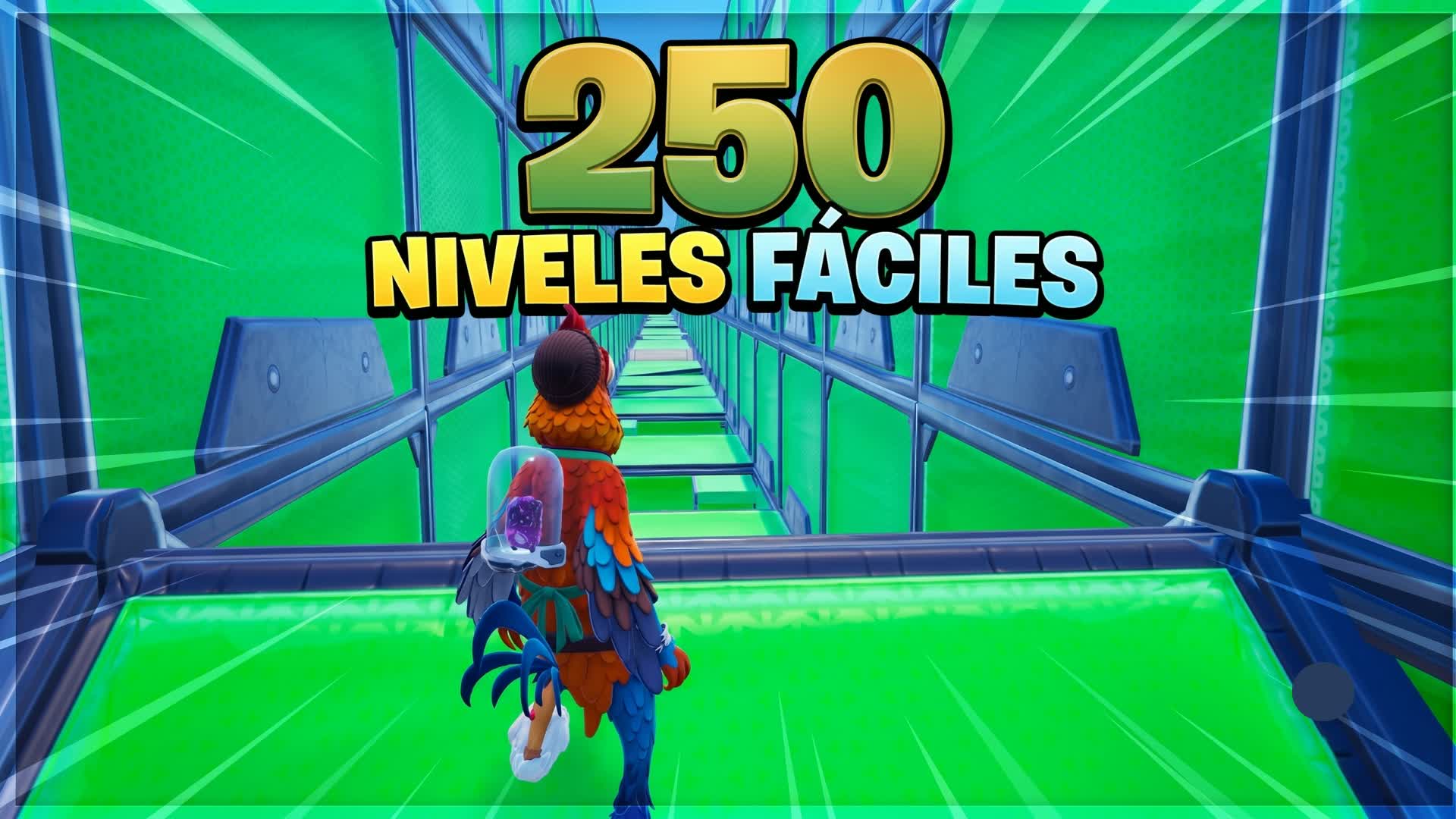 250 niveles de obstáculos fáciles — Fortnite Creative map