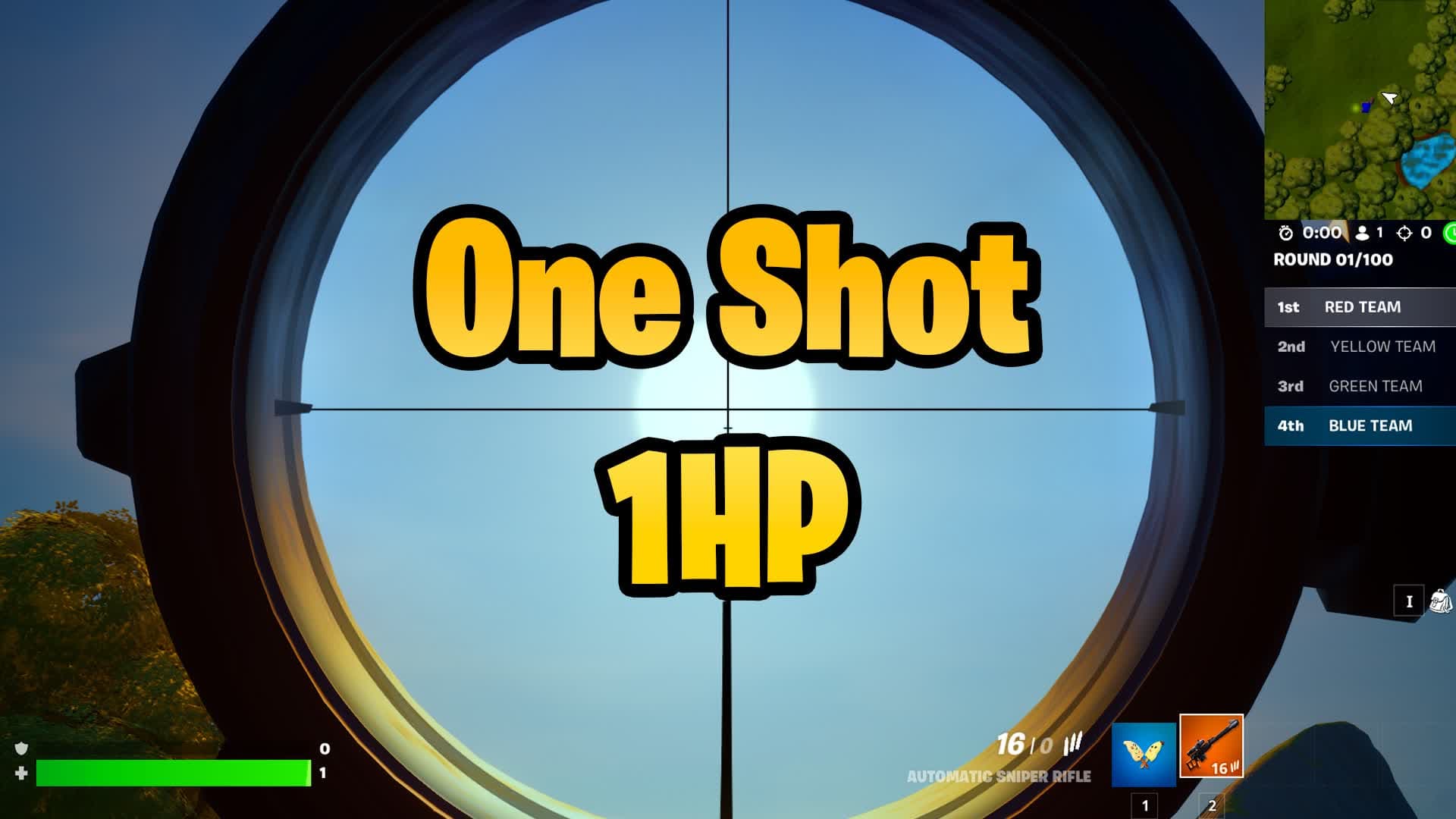 1 HP | ONE SHOT — Fortnite Creative map