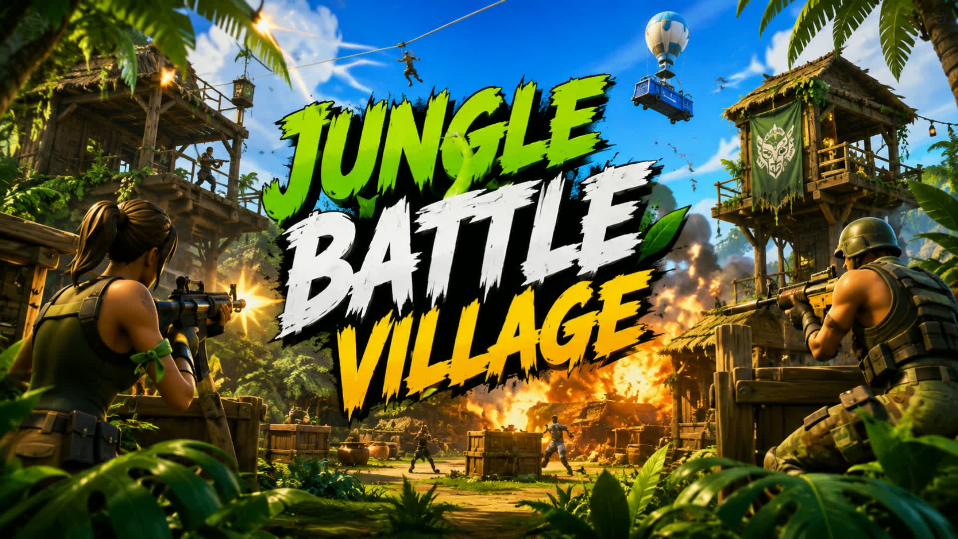 Jungle Battle Village — Fortnite Creative map