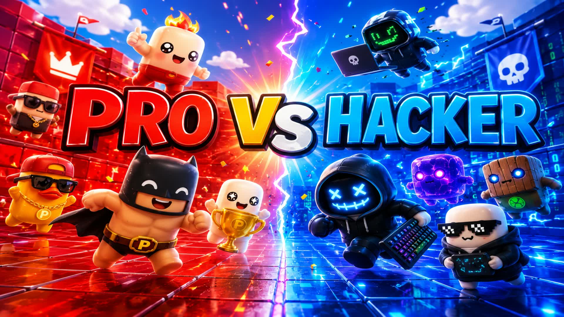 RVB HACKER VS PRO ๐จโ๐ป๐ด๐ต โ Fortnite Creative map