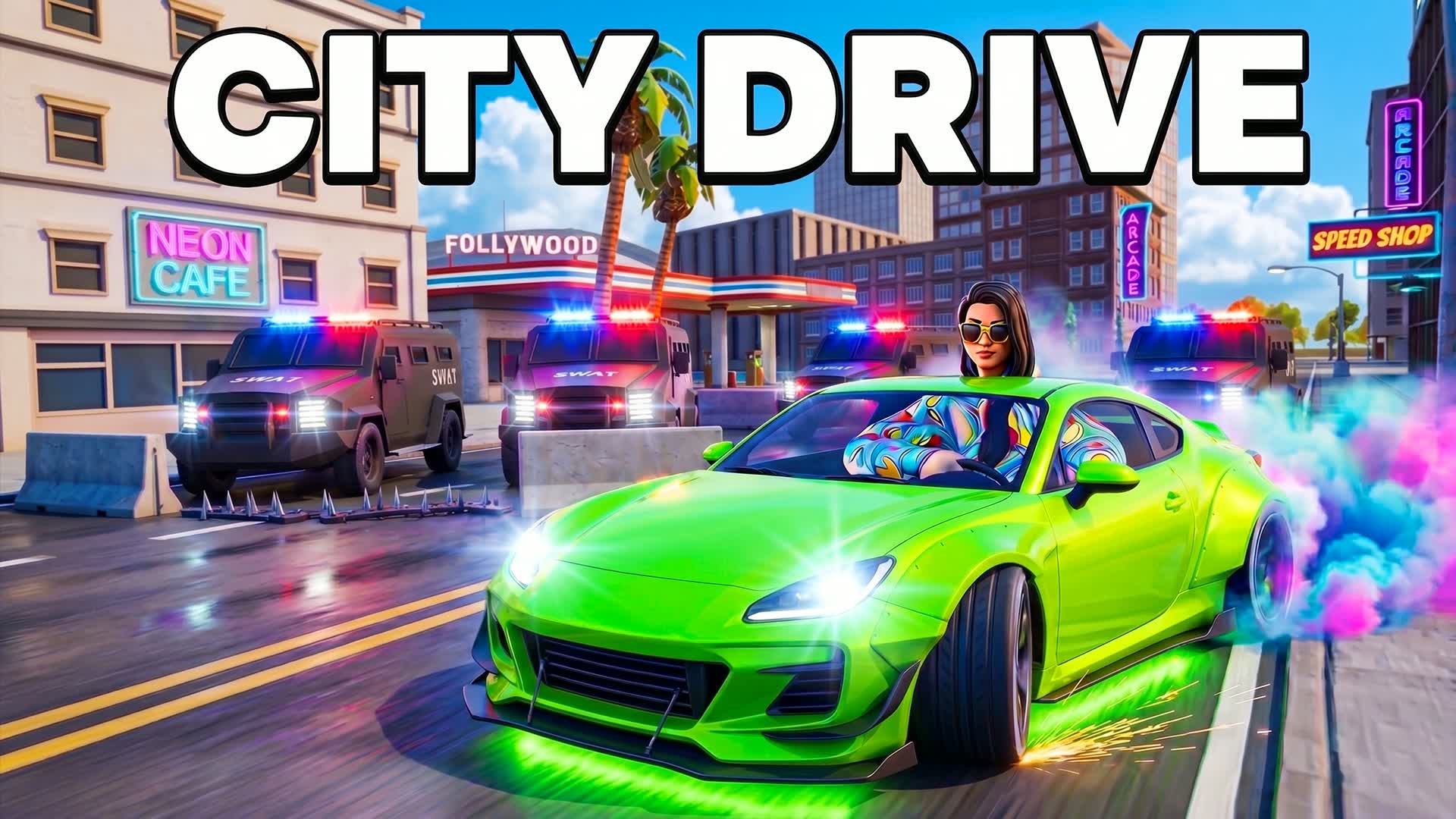 🚔CITY DRIVE💥سيتي درايف — Fortnite Creative map